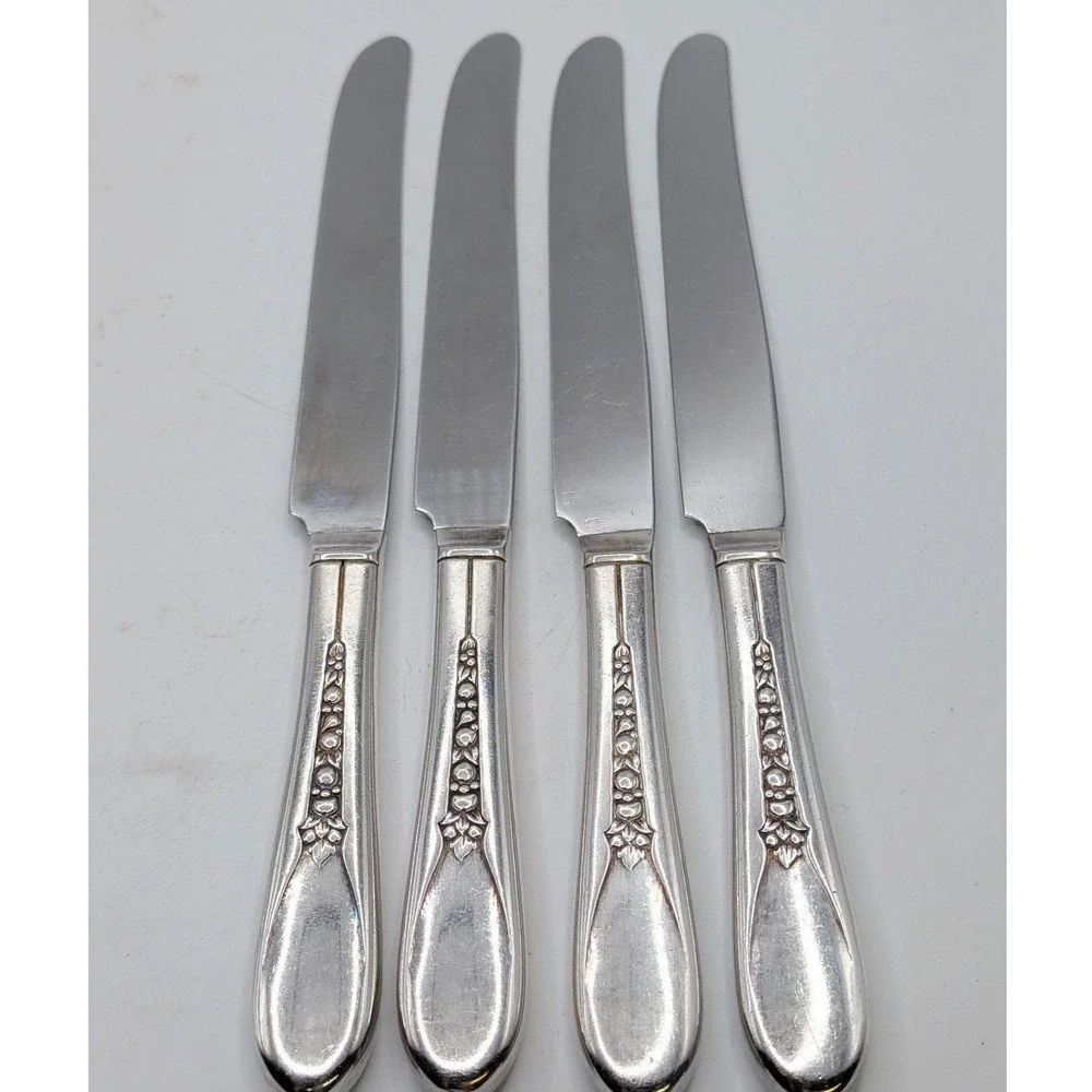 Vtg 1941 WM Rogers Priscilla Lady Ann Silverplate MCM Floral 47pc Flatware w Box